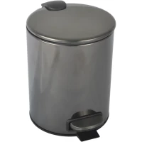 Мусорное ведро Boheme Uno 10426-SGM 5л, с педалью, графит глянец