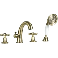 Смеситель на борт ванны Gappo G1189-4 с душевым гарнитуром, бронза