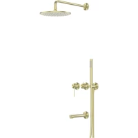 Душевой комплект Abber Emotion 316 AF8817BG 250 мм, со смесителем, золотой матовый
