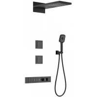 Душевой комплект Wonzon & Woghand WW-D4538-A-MB 230 мм, с термостатом, черный матовый