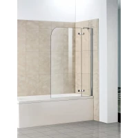 Шторка на ванну WeltWasser 100D2-100 10000001225 100 см, профиль хром, стекло прозрачное