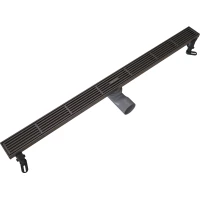 Душевой трап (лоток) Knotlor Storm SDRW0800LGM 80 см, с решеткой, перфорированный, вороненая сталь