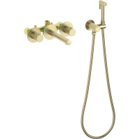 Термостат для раковины Timo Saona 2383/17SM встраиваемый, с гигиеническим душем, золотой матовый