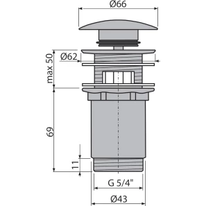 Изображение товара донный клапан alcaplast a392-g-p