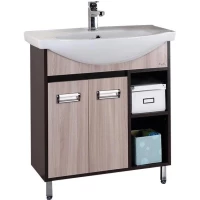 Тумба с раковиной венге луизиана/ясень шимо светлый 76 см Onika Гамма 107511 + 4620008197371