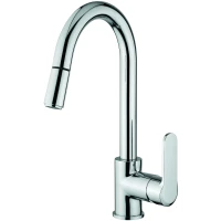 Смеситель для кухни Emmevi Nefer 77066/CR с выдвижным изливом, хром