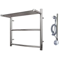 Полотенцесушитель электрический Point Афина с полкой П2 PN04155PE 500x532, ТЭН левый/правый, хром