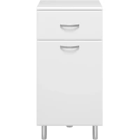 Тумба Misty Люси Э-Люс07040-011Бк 40 см, напольная, с бельевой корзиной, белый глянец