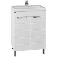 Тумба с раковиной белый глянец 60,5 см Санта Родос 206012N + FOCTEP60