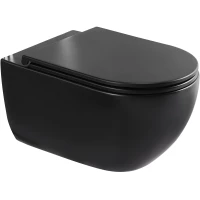 Унитаз подвесной Charus Skandenborg EWC700-125B безободковый, с сиденьем микролифт, черный матовый