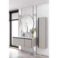 Комплект мебели Armadi Art Quatro Cashmere 790-M2-120-CM-A-LED + 793-120-W-A + 545-100-GM 121 см L, подвесной, с подсветкой, кашемир матовый