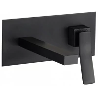 Смеситель для раковины Rea Sonic REA-B0181 встраиваемый, без донного клапана, черный матовый