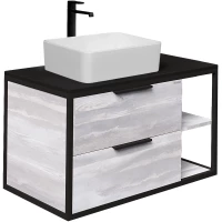 Тумба с раковиной шанико/черный 90 см Grossman Лофт 109002 + GR-3016