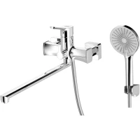 Смеситель для ванны AWP Shira S0551C универсальный, с душевым гарнитуром, хром