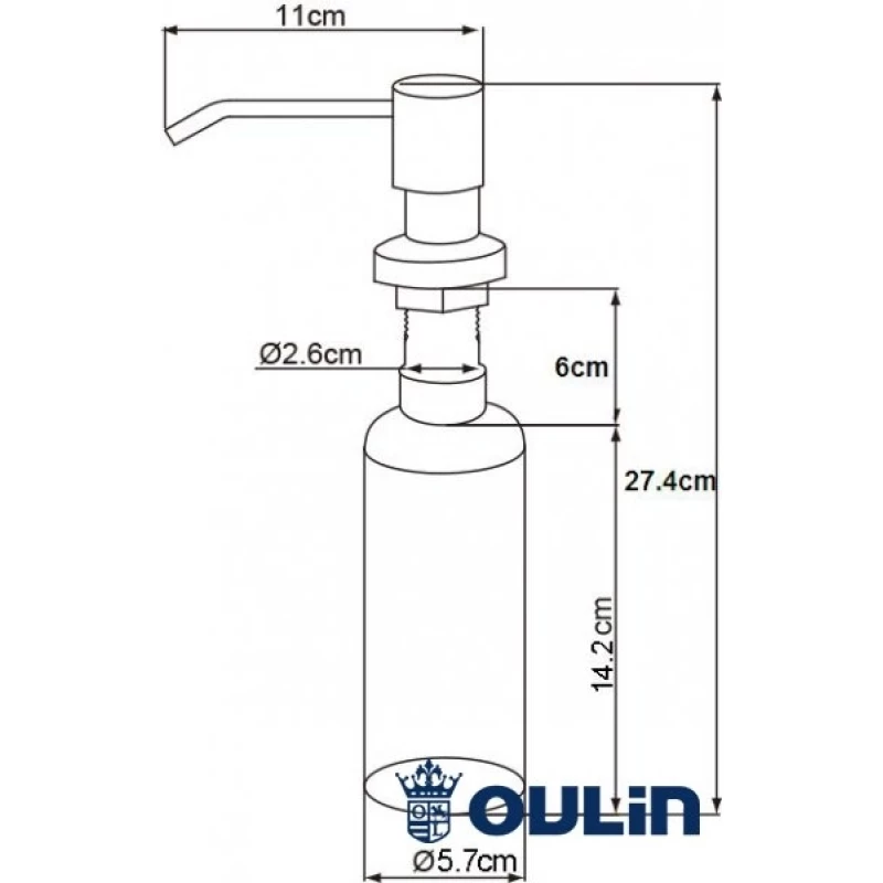 Дозатор для жидкого мыла 350 мл Oulin OL-401 D хром