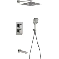 Душевой комплект Grocenberg GB5050NK 300 мм, с термостатом, никель 