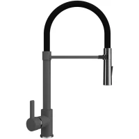 Смеситель для кухни Ulgran U-024-309 с гибким изливом, темно-серый