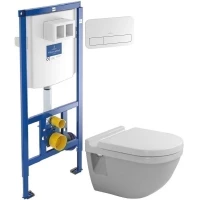 Комплект подвесной унитаз Duravit Starck 3 2200090000 + 0063810000 + система инсталляции Villeroy & Boch 92246100 + 92249068