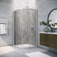 Душевой уголок Vegas Glass ZS Novo h2000 100 01 07 100x100 см, профиль белый, стекло графитовое