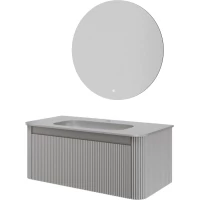 Комплект мебели Armadi Art Voi Luna 782-100-R-L + 786-100-L + 545/2 102 см, подвесной, серый матовый