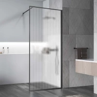 Душевая перегородка Vincea Walk-In HP Art VSW-1HP900FLGM 90 см, профиль вороненая сталь, стекло рифленое