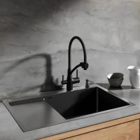 Кухонная мойка РМС вороненая сталь MRK-7851BL-R