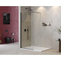 Душевая перегородка Cezares Liberta LIBERTA-L-1-90-120-C-NERO 90 см, профиль черный матовый, стекло прозрачное