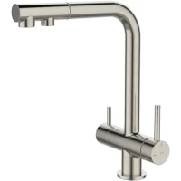 Смеситель для кухни IDDIS Umbra UMBBNPFi05 CoolStart, с подключением к фильтру, выдвижным изливом, сатин