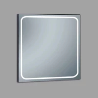 Зеркало Xpertials Emin 84354135-36839 80x80 см, с LED-подсветкой, сенсорным выключателем, диммером, черный матовый