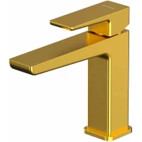 Смеситель для раковины Whitecross X X1411GLB без донного клапана, золотой матовый