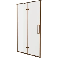 Душевая дверь Knotlor Shell HDIP120CG0RB 120 см, профиль бронза матовая, стекло прозрачное