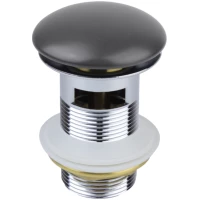 Донный клапан для раковины Bronze De Luxe 1003/1G с переливом, серый матовый