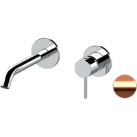 Смеситель для раковины Remer X Style X15PLWBRP встраиваемый, без донного клапана, медь матовая