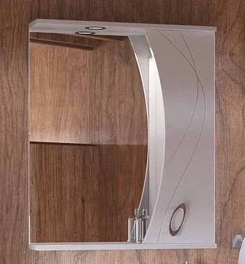 Зеркальный шкаф 59x74 см белый глянец Corozo Наина SD-00000298 зеркальный шкаф 60x74 см белый глянец corozo кентис sd 00000288