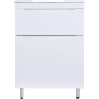 Тумба с раковиной белый матовый 60 см Style Line Бергамо СС-00002307 + СС-00002295