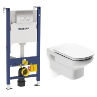 Комплект подвесной унитаз Roca Dama Senso 346517000 + ZRU9302820 + система инсталляции Geberit 458.124.21.1
