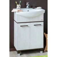 Тумба с раковиной венге/северное дерево светлое 60 см Sanflor Толедо H0000001276 + 4620008196114