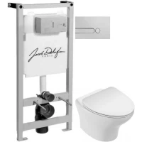 Комплект подвесной унитаз Jacob Delafon Nouvelle Vague EDK102-00 + E22124-00 + система инсталляции Jacob Delafon E5504-NF + E4326-CP