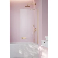 Шторка на ванну Radaway Idea Brushed Gold PNJ II 100 10001100-99-01 100 см, профиль золотой матовый, стекло прозрачное