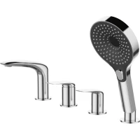 Смеситель на борт ванны Cezares Metauro METAURO-BVD4-01 с душевым гарнитуром, хром