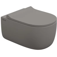 Унитаз подвесной Berges Ego XL 083216 безободковый, с сиденьем микролифт, серый матовый