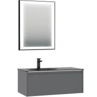 Комплект мебели ORKA Lisbon 5001430 + 4000118 90 см L, подвесной, серый матовый