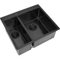 Кухонная мойка Zorg ZL R 590-2-510-R GRAFIT 59x51 см, графит