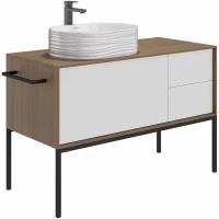 Тумба белый матовый/орех 110 см Kerama Marazzi Atollo AT.110\WHT.M