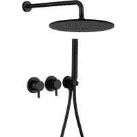 Душевой комплект Feramolli Ele BL744-12 300 мм, со смесителем, черный матовый