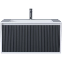 Тумба под раковину Uperwood Next Premium 3930205154 80 см, подвесная, белый матовый/графит матовый