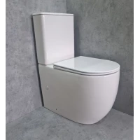 Унитаз-компакт CeramaLux TR2176-1 безободковый, торнадо, с сиденьем микролифт, белый 