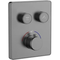 Термостат для ванны Wonzon & Woghand WW-INF322A-GM встраиваемый, темный графит матовый