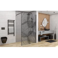 Неподвижная перегородка 110 см Deto MB110 прозрачное с рисунком