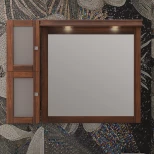 Зеркальный шкаф 101x78 см светлый орех Opadiris Мираж